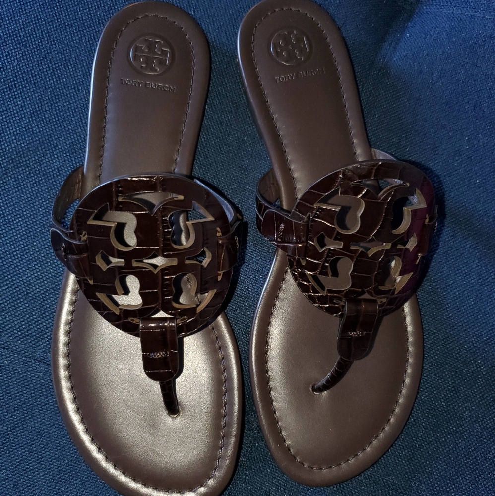 Chocolate Tory Burch Miller Sandals